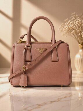 Authentic Prada Saffiano Lux Pink Galleria Small Tote Bag